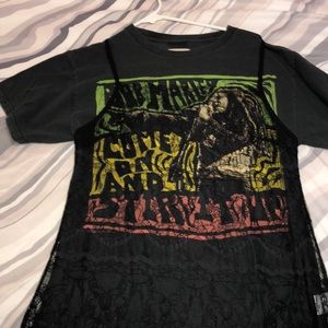 LF Stores Lace overlay graphic tshirt